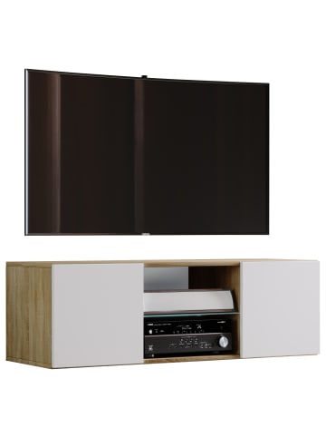 VCM  Holz TV Wand Hänge Lowboard Fernsehschrank Jusa in Sonoma-Eiche