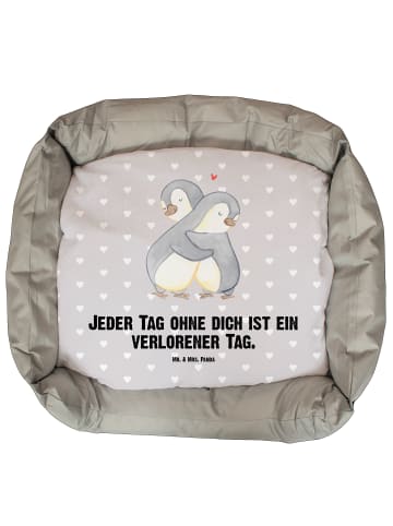 Mr. & Mrs. Panda Hundebett Pinguine Kuscheln mit Spruch in Grau Pastell