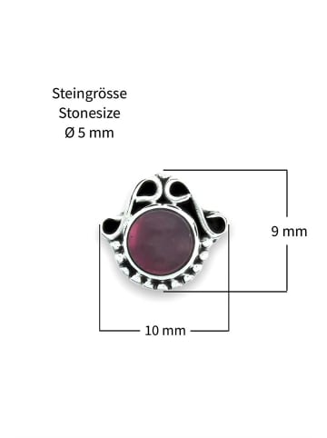 mantraroma 925er Silber - Ohrstecker (L) 10 x (B) 9 mm mit Granat