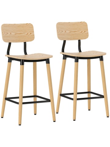 HOMCOM Barhocker-47L x 41B x 94H cm-Naturholz