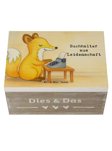 Mr. & Mrs. Panda Box Buchhalter Leidenschaft Design mit Spruch in Weiß
