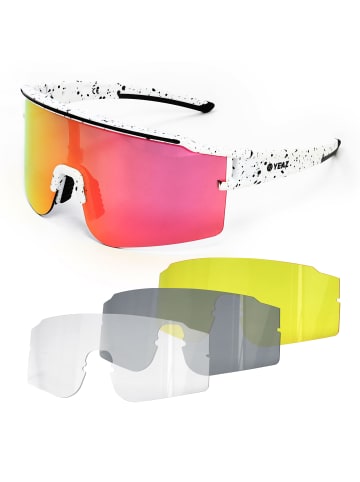 YEAZ SUNTHRILL SET Sport-Sonnenbrille schwarz/grün in weiß / rosa