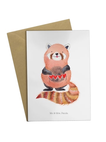 Mr. & Mrs. Panda babykarte Roter Panda ohne Spruch in Weiß