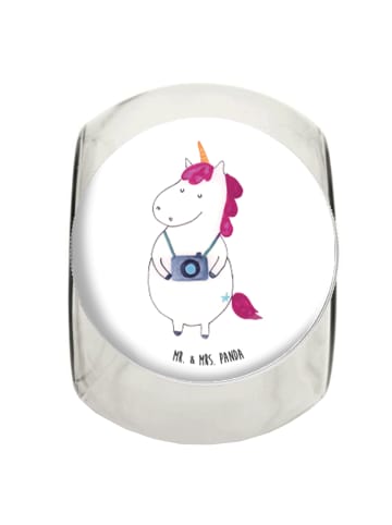 Mr. & Mrs. Panda Vorratsdose Einhorn Fotograf ohne Spruch in Weiß