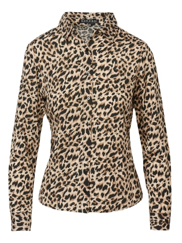 KOROSHI Bluse mit langen ärmeln in braun