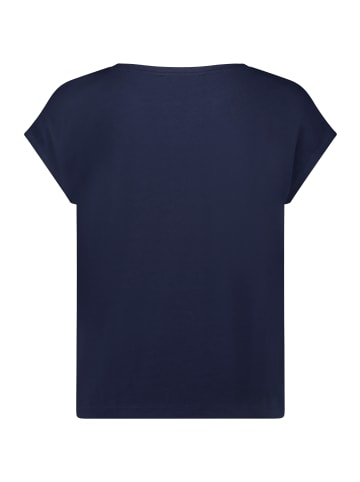 BETTY & CO Patchwork-Shirt mit Print in Weiß/Dunkelblau