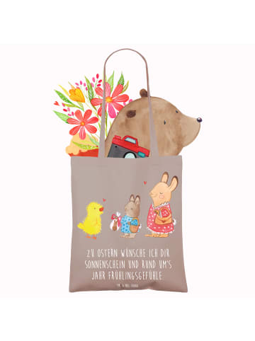 Mr. & Mrs. Panda Jutebeutel Ostern Geschenke mit Spruch in Braun Pastell