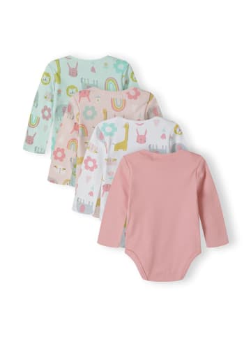 Minoti 4er-Set: Langarmbody 21babypack3 in koralle