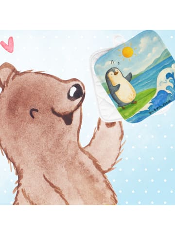 Mr. & Mrs. Panda Topfuntersetzer Pinguin Surfer Design ohne Spruch in Weiß