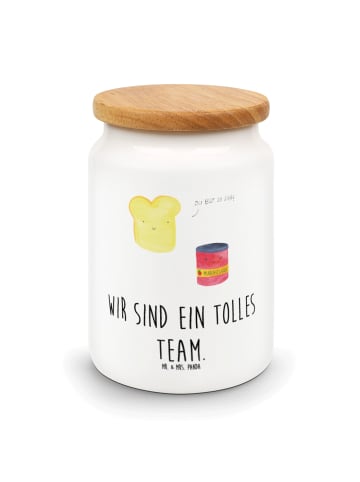 Mr. & Mrs. Panda Frischhaltedosen Toast Marmelade mit Spruch in Weiß