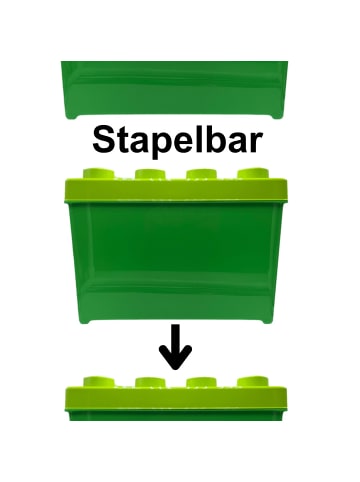 LEGO Aufbewahrungsbox Groß Grün mit Deckel Stapelbar - ab 3 Jahren in green