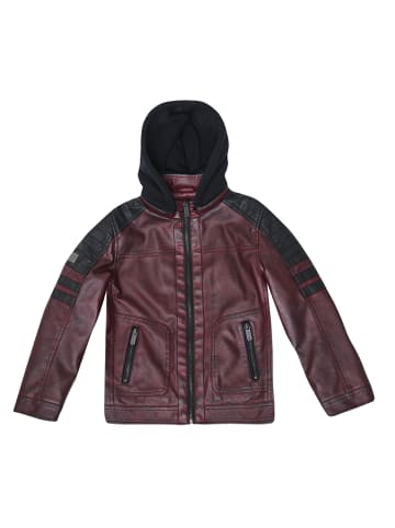 KOROSHI Motorradjacke mit Ledereffekt in rot