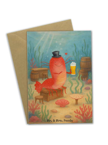Mr. & Mrs. Panda Glückwunschkarte Hummer Weizen Design ohne Spruch in Weiß