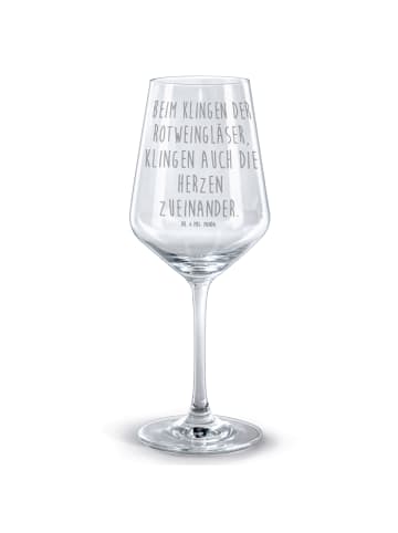 Mr. & Mrs. Panda Rotweinglas mit Gravur Spruch Rotwein Glas Herz... in Transparent