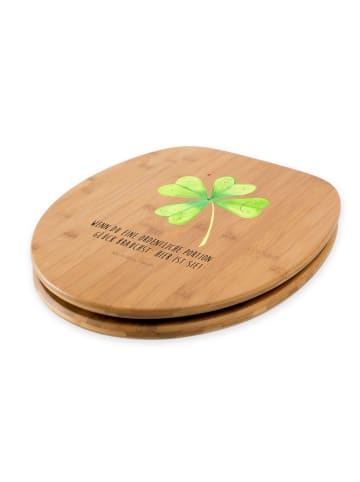 Mr. & Mrs. Panda WC Sitz Blume Kleeblatt mit Spruch in Braun