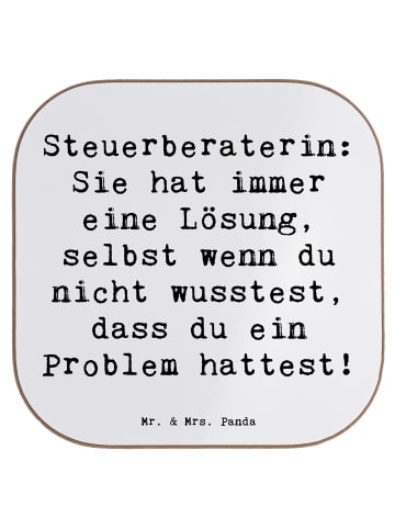 Mr. & Mrs. Panda Flaschenuntersetzer Spruch Steuerberaterin Lösu... in Weiß