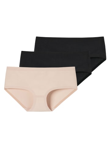 Schiesser Panty 3er Pack in Schwarz/Schwarz/Beige