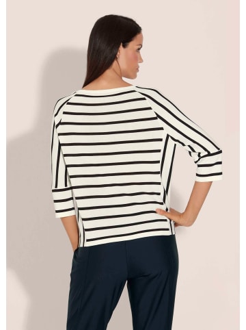 MADELEINE Strickpullover im Streifen-Look in weiß / marine