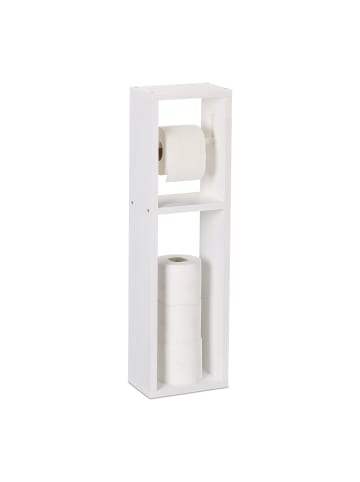 relaxdays Toilettenpapierhalter in Weiß - (B)20 x (H)70 x (T)13 cm