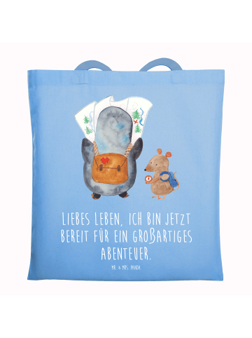 Mr. & Mrs. Panda Schultasche Pinguin & Maus Wanderer mit Spruch in Sky Blue
