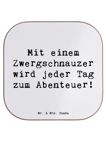 Mr. & Mrs. Panda Untersetzer für Gläser Spruch Zwergschnauzer Ab... in Weiß