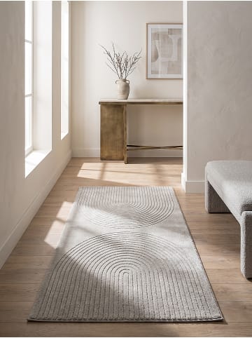 KADIMA DESIGN Läufer Geometrisch pflegeleicht Wohnzimmer Schlafzimmer Flur Esszimmer in Grau