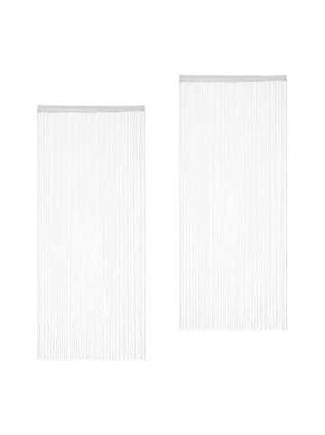 relaxdays Fadenvorhang 2er Set in Weiß - (L)245 x (B)90 cm