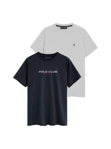 Polo Club 2 tlg. Set: T-Shirt PACK 2 - POLO ICONS TSHIRT [W-N] in weiß-dunkelblau