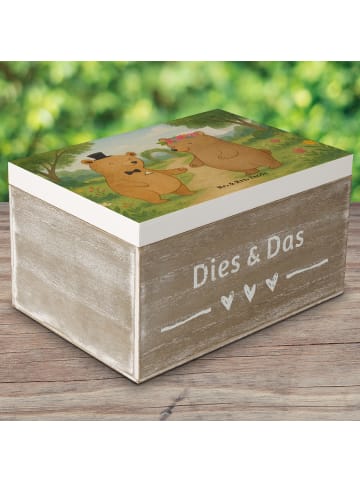 Mr. & Mrs. Panda Kiste Bären Heirat Design ohne Spruch in Weiß