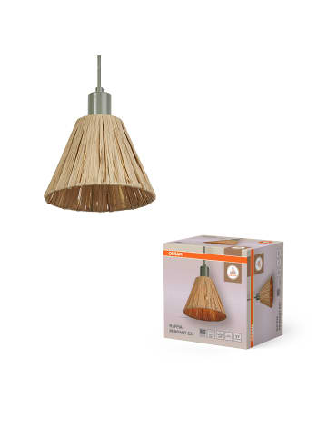 Osram Pendelleuchte Decor Raffia grün-braun, E27, 200 mm
