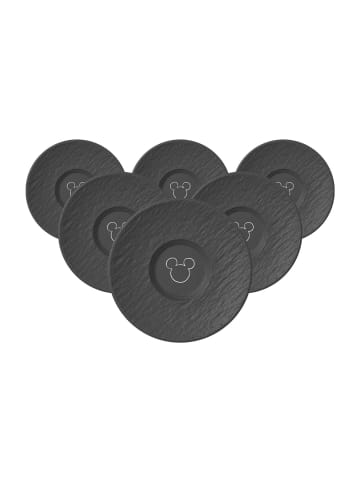 Villeroy & Boch 6er Set Kaffee-Untertassen Manufacture Rock - Mickey Mouse ø 15,4 cm in schwarz