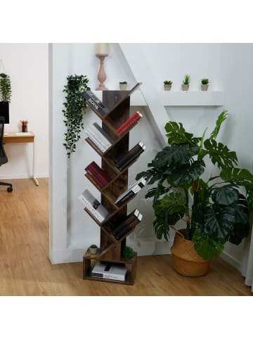relaxdays Bücherregal in Braun - (B)38 x (H)146 x (T)22 cm