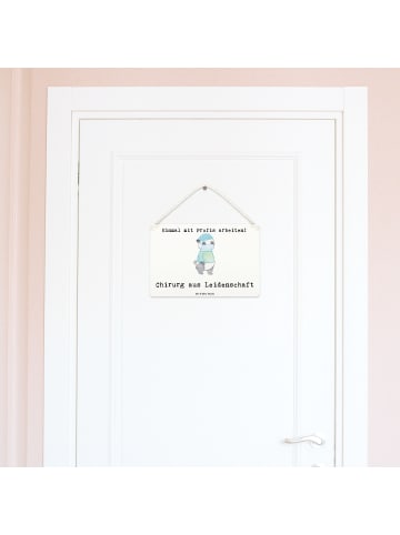 Mr. & Mrs. Panda Wandbild Holz Chirurg Leidenschaft mit Spruch in Weiß
