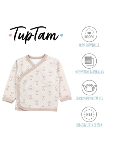 TupTam 5er- Set Wickelshirts in beige/weiß