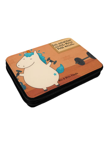 Mr. & Mrs. Panda Mäppchen Einhorn Fitness Design mit Spruch in Weiß