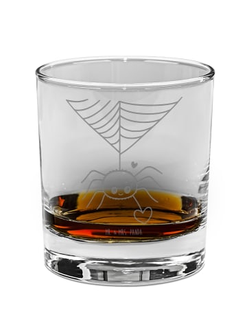 Mr. & Mrs. Panda Whiskey Glas Spinne Agathe Liebe ohne Spruch in Transparent