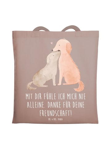 Mr. & Mrs. Panda Tragetasche Beste Freundin mit Spruch in Braun Pastell
