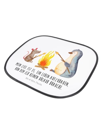 Mr. & Mrs. Panda Sonnenblende Auto Pinguin Lagerfeuer mit Spruch in Weiß