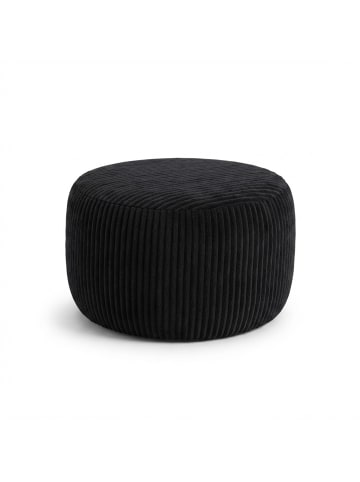 relaxdays Pouf in Schwarz - (H)25 x Ø 35 cm