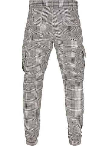 Urban Classics Urban Classics Herren AOP Glencheck Cargo Jog Pants in white/black