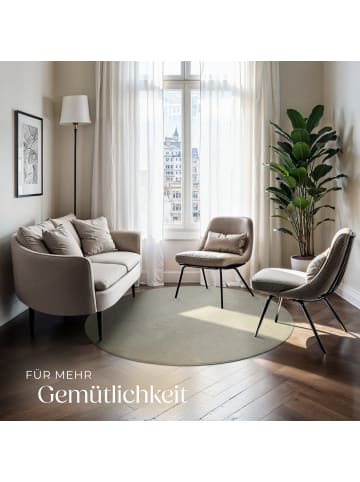 tectake Kurzflorteppich Soft Zone, rutschfeste Unterseite, Sand