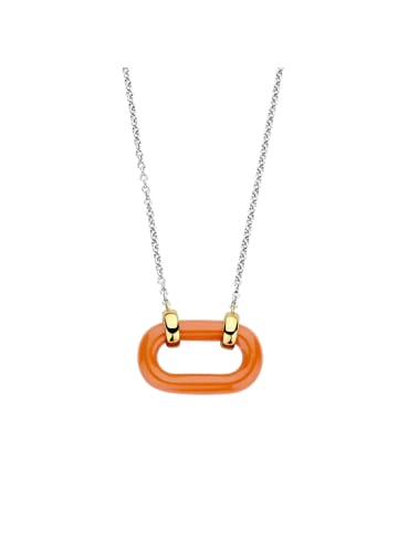 Ti Sento Milano Kette "Collier mit orangenem Kettenglied" in Silber