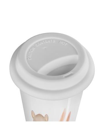 Mr. & Mrs. Panda Kaffeebecher Bär und Hase Umarmen ohne Spruch in Weiß
