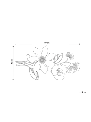 Beliani Wandobjekt EUROPIUM in Gold/Weiß/Grün - (W) 89 x (H) 46 x (L) 5 cm Horizontal
