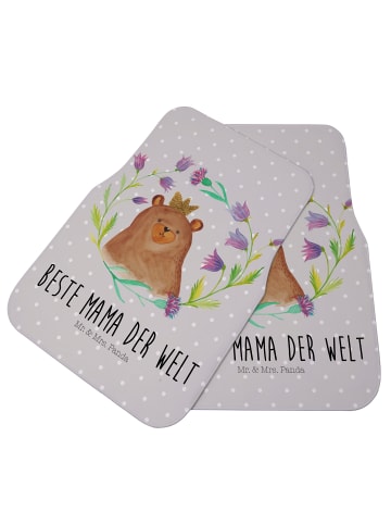 Mr. & Mrs. Panda Fußmatte Fürs Auto Bär Königin mit Spruch in Grau Pastell