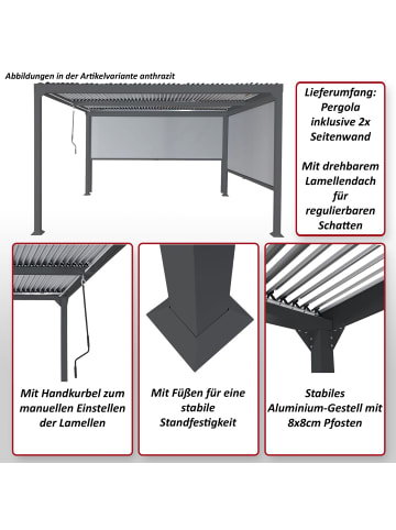 MCW Alu Pergola L41 mit 2x Seitenwand, Anthrazit