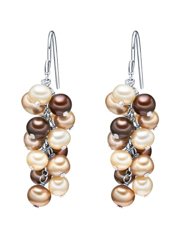 Valero Pearls Perlen-Ohrhänger Sterling Silber Süßwasser-Zuchtperle in braun