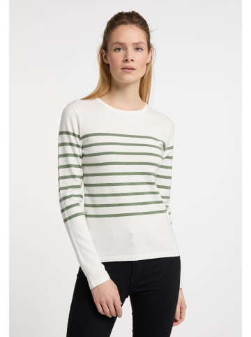 DreiMaster Maritim Damen Strickpullover in Wollweiss Oliv