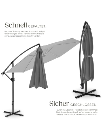 tectake freiarmschirm Artemis 360° drehbar mit UV-Schutz