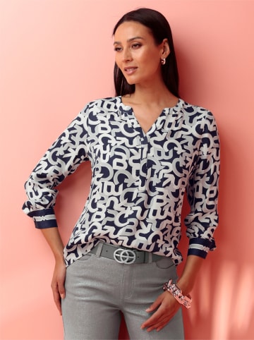 Heine Schlupfbluse in marine-ecru-bedruckt